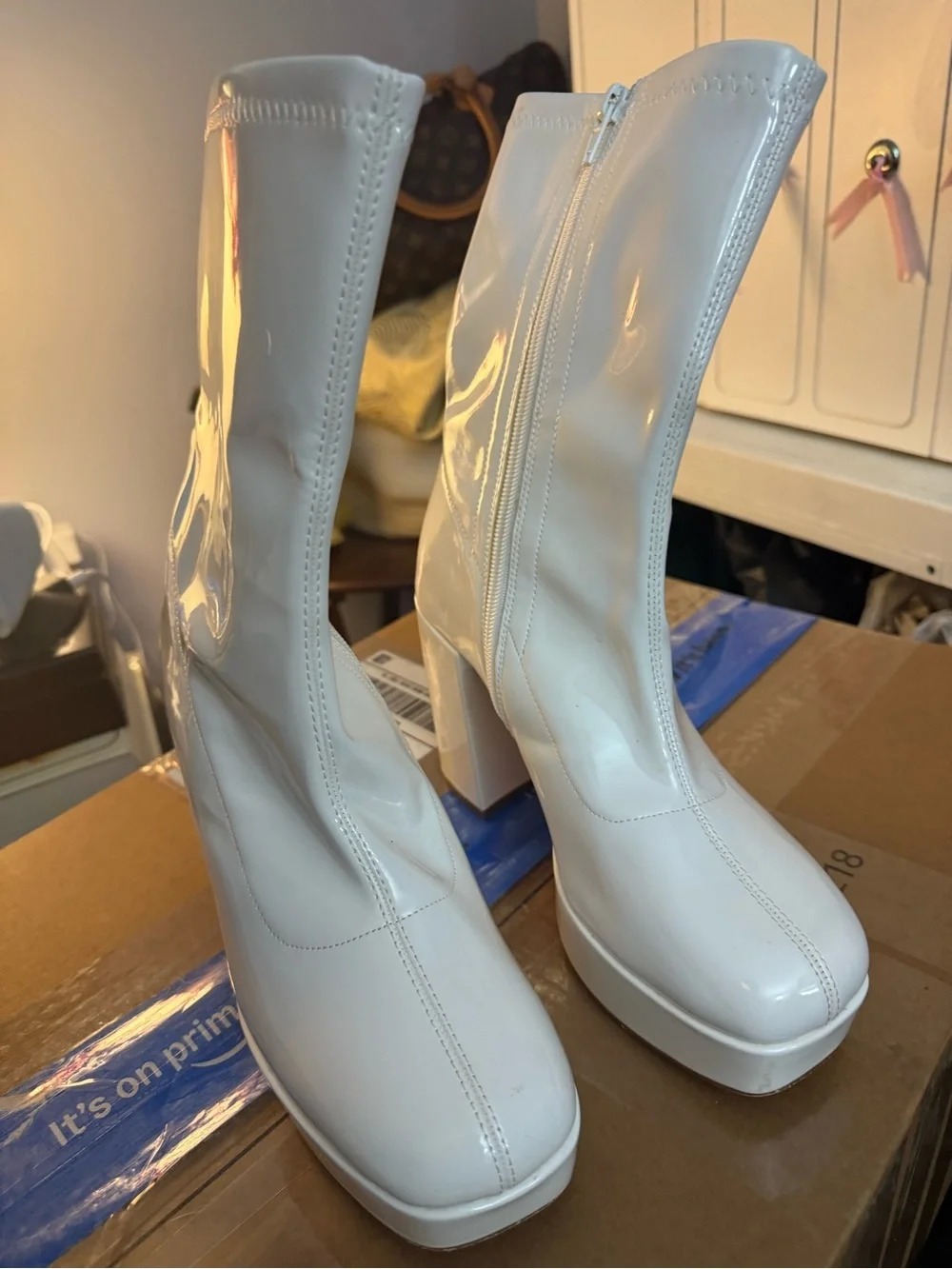 Dream Pairs Y2K Platform Mid-Calf Gogo Boots Size 7